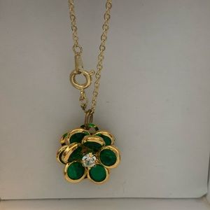 Emerald green flower necklace